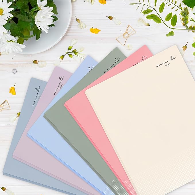 H4D Plastic 2 Pocket Folders with Prongs, Letter Size, Pastel Colors, 12 Pack