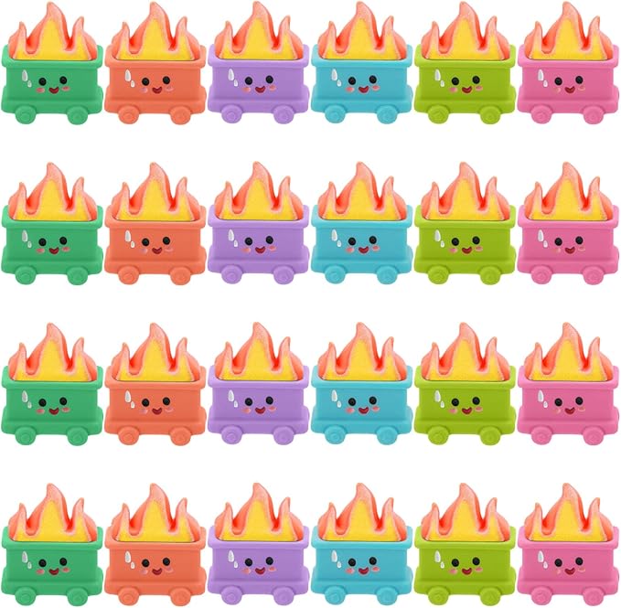 24 Set Resin Dumpster Trash Shape with Fire Gift Team Employee Appreciation Gift Emotional Desk Accessories for Staff Teacher Office Coworker Nurse Medical Volunteer Favor (Classic Color)