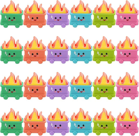 60 Set Resin Dumpster Trash Shape with Fire Gift Team Employee Appreciation Gift Emotional Desk Accessories for Staff Teacher Office Coworker Nurse Medical Volunteer Favor (Classic Color)