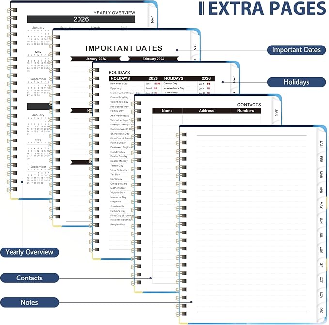 2026 Planner, Weekly and Monthly Calendar Planner Agenda, Jan 2026 - Dec 2026, Planning Academic Book, Office Desk Accessories and School Supplies - A5 (6.3'' x 8.5'')