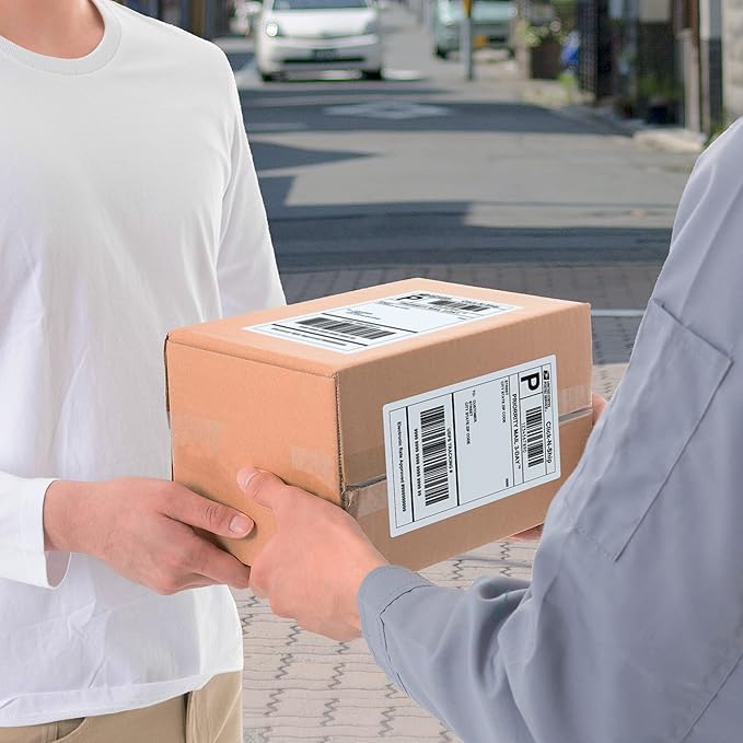 L LIKED 2500 Fanfold 4" x 6" Direct Thermal Labels, with Perforated line for Thermal Printers - Compatible with Zebra & Rollo Printer (4" x 6" - 2500 Labels)