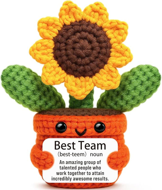 Sensi Blue Cute Sunflower Keepsake, Team Gifts for Employees, Inspirational Recognition Present for Coworkers, Employee Appreciation Award, Best Team Ever Office Decor