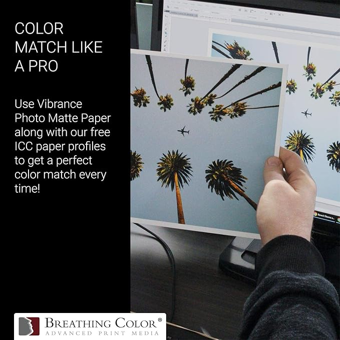Vibrance Matte Photo Printer Paper 12 mil 230 gsm Matte Finish Premium Photo Paper Roll on 3in Core 12 inches x 100 ft Works with Most Inkjet Printer Professional Makes and Models Like Epson Canon HP