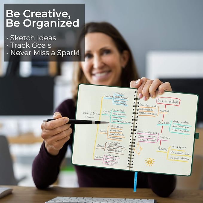 Planner 2026 Daily Weekly and Monthly,8.5"x6.5",12 Months Spiral Bound Calendar Agenda with Self-adhesive Pen Holder,2026 Appointment Book with Vegan Leather Soft Cover,Green