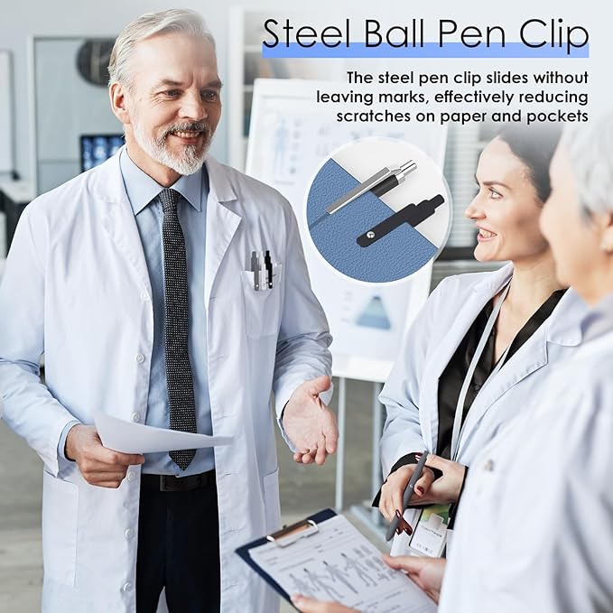 Gel Pens, 6PCS 0.5mm Black Ink Fine Point Pens With Smooth Writing, School Office Supplies, Anniversary Birthday Gifts for Men Women, Quick Dry Pen For Journaling, Nurse Aesthetic Pen (Elegant Black)