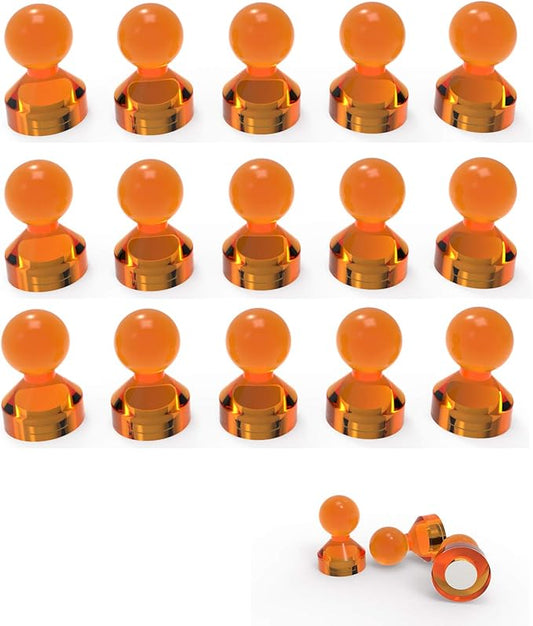 Ant Mag Magnetic Push Pins Strong Push Pin Magnets for Fridge Whiteboards Calendars Maps in School & Office Pack of 18 Orange
