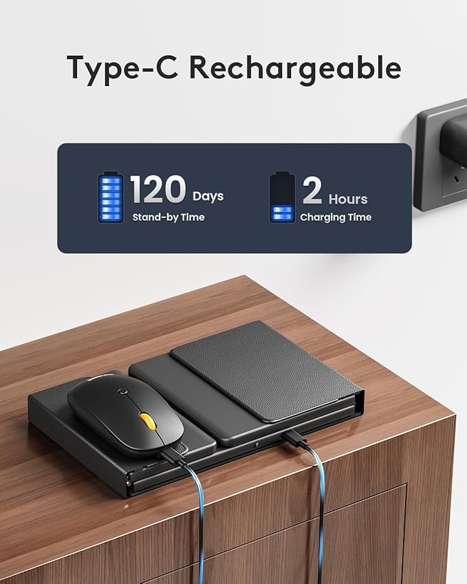 Foldable Keyboard and Mouse, Samsers Folding Bluetooth Keyboard Combo, 2.4G + BT5.0 x 2, Full-Size Portable Travel Keyboard & USB-C Rechargeable Wireless Mouse for iOS Android Windows Mac OS