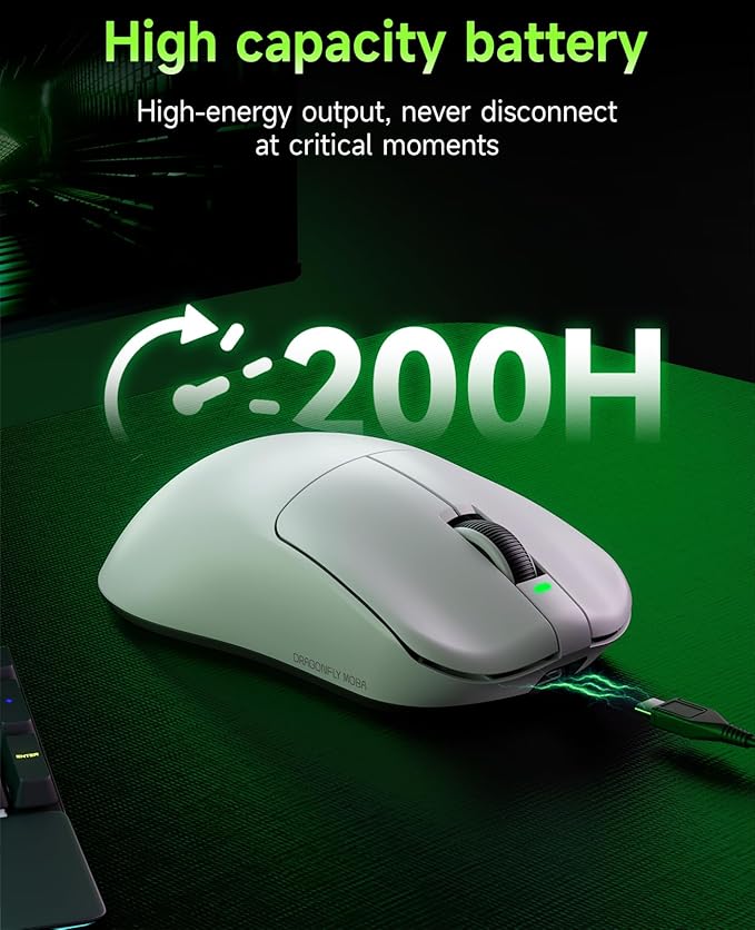 VGN F1 MOBA Wireless Gaming Mouse - Ultralight 55g - Wireless & Wired Mode - 26000 Adjustable DPI - 1000Hz Polling Rate - 200 Hours Battery - Programmable Buttons - Esports Professional Grade - USB-C