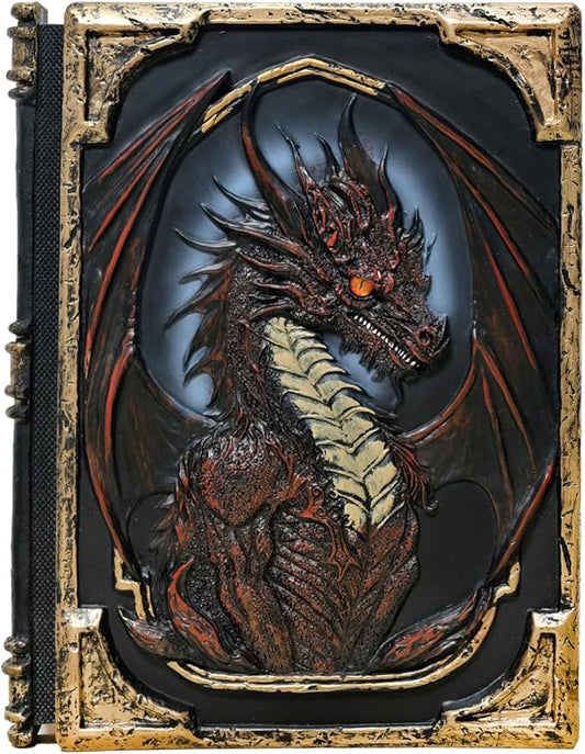 Premium 3D embossed notebook, vintage style diary, 3D dragon embossed cover design, full of mystery, excellent gift (Red)