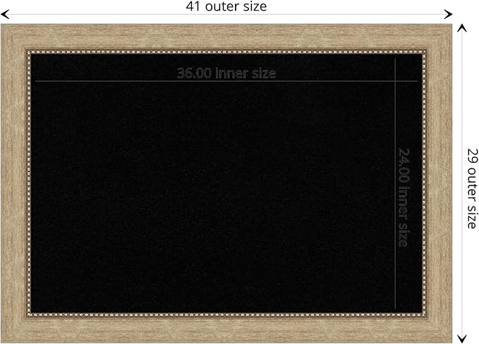 Amanti Art Black Cork Board for Wall, 29x41 Vision Board with Champagne Frame, Large Corkboard Office Decor for Home Organization, Casual Corkboard Pinboard to display items for home organization