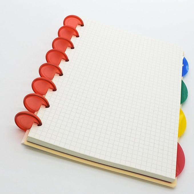 100pcs Discbound Notebook Discs DIY Planner Accessories fits for Tul,Levenger,Arc,Happy Planner,Talia(Transparent Red,1.1inch/28mm)