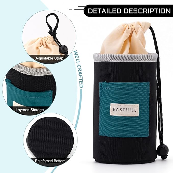 EASTHILL Desk Organizer Pencil Holders Pen Case Pouch for Girls Home School and Office Supplies-Black