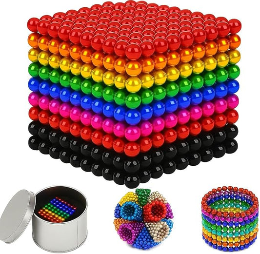 1000pcs Upgrade Balls Original Balls Creative 3D Fidget Building Desk Toy for Stress Relief Beads Putty Toy Slime (10Color-3MM-1000pcs)