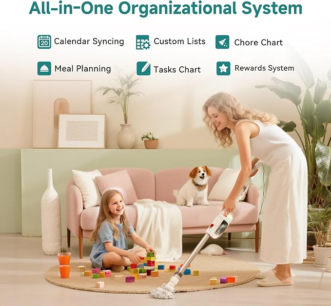 15.6-inch Digital Calendar Chore Chart, Electronic Wall Planner Smart Calendar Touchscreen for Family Schedules, Meal Planner, Task Rewards, Wall Mount Included, Organizing Your 2026 (White)