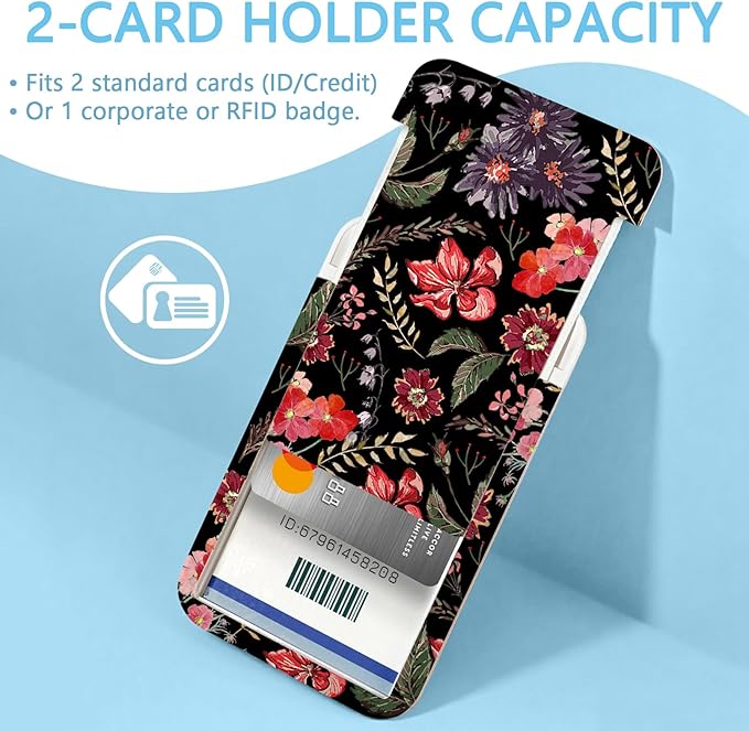 Flower ID Badge Holder with Breakaway Lanyard, Fashionable Lanyards for ID Badges Women, Cute Floral Badge Reel Retractable, ID Card Holder Keychain Name Badge Clip, Nurse Teacher Gifts