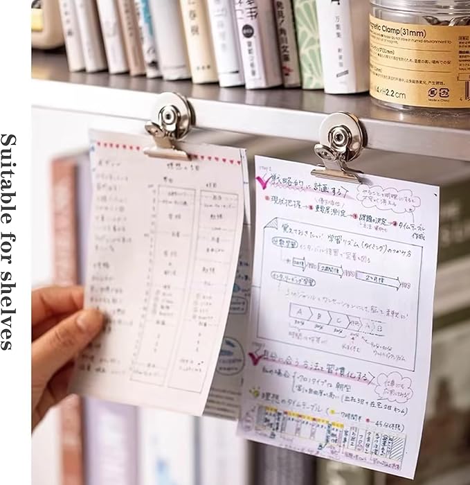 Strong Magnetic Clips, 20 Pack, 1-1/4 Inch, 31 mm, Sliver, Heavy Duty Refrigerator Magnet Clips, Medium Clip Magnets, Office Supplies, Photo Displays