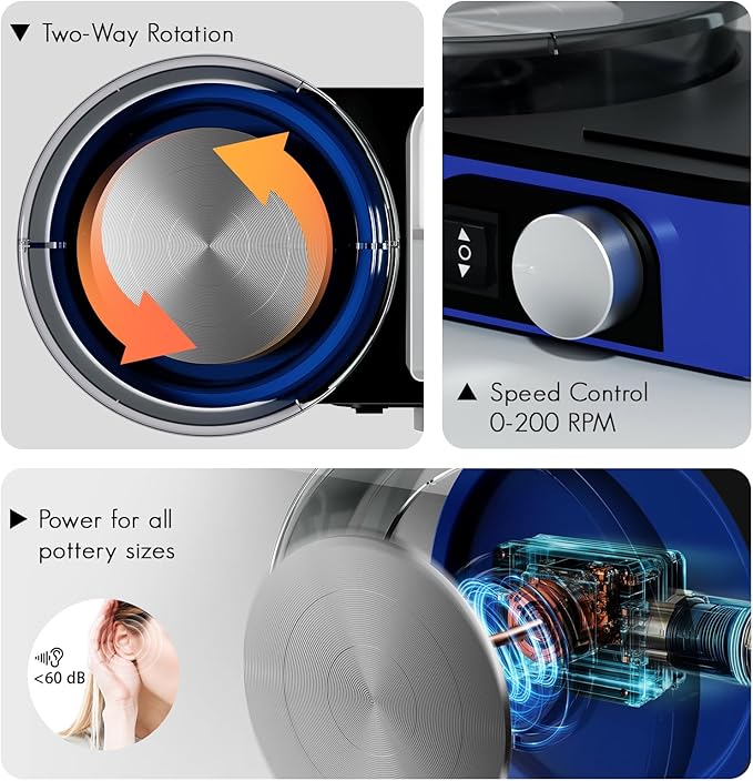 Pottery Wheel for Kids Adult and Beginners - Complete Pottery Set for Teens with 6" Turntable, 2.2lb Clay, Art Supplies Sculpting Tools, Christmas Craft Gifts for Teens Adults (Blue)