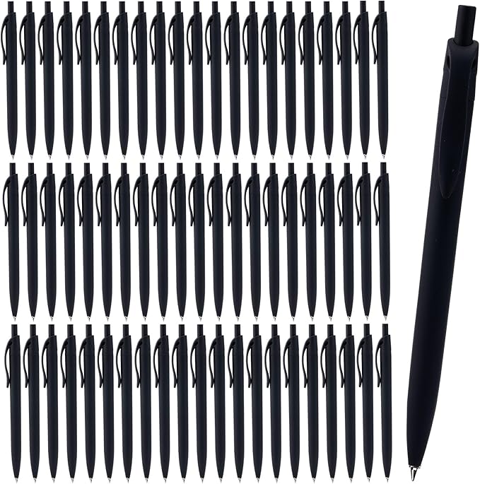 Pens Bulk, 50 Pack Retractable Ballpoint Pen, No Bleed Black Click Pens, Writing Pen in Medium Point, 1.0 MM Black Smooth Ink, Ideal for Office, School & Everyday Use