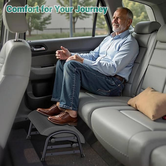 Adjustable Foot Rest for Under Desk at Work, Ergonomic Under Desk Footrest with 6 Positions, Foot Stools for Under Office Desk Chair, Leg Rest for Home, Car, Computer, Gaming Accessories