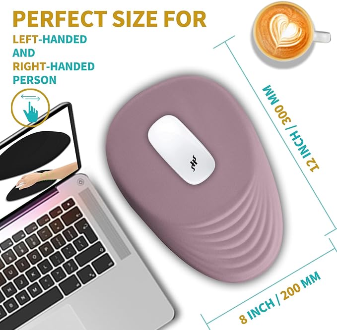 Hokafenle Ergonomic Mouse Pad Wrist Support with Stepped-Wedge Design, Wrist Rest Pain Relief Mousepad Filled with Memory Foam, Carpal Tunnel Mousepad for Wireless Mouse(12x8 inch, Purple)