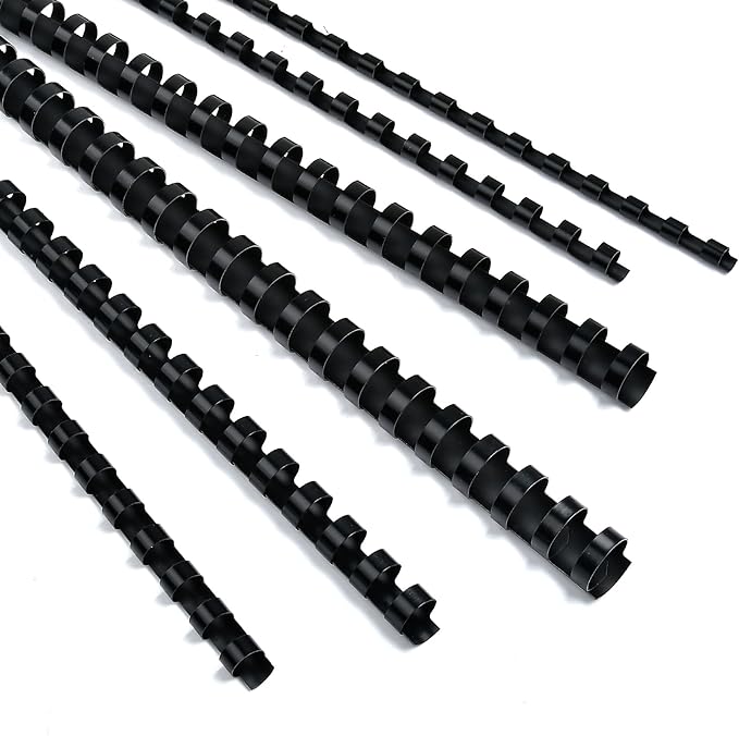 150 Pack Plastic Binding Combs, 21 Ring Binding Combs Letter Size Plastic Spiral Binding for Notebook Calendars Picture Album - Multi Sizes 1/4 5/16 3/8 1/2 5/8 3/4 in