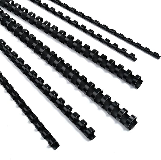 150 Pack Plastic Binding Combs, 21 Ring Binding Combs Letter Size Plastic Spiral Binding for Notebook Calendars Picture Album - Multi Sizes 1/4 5/16 3/8 1/2 5/8 3/4 in