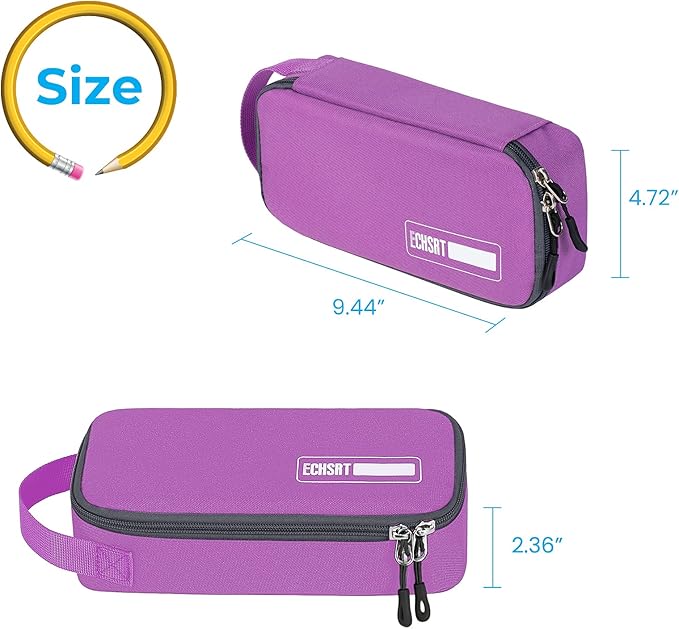 ECHSRT Large Pencil Case, Aesthetic Pen Pouch with Big Capacity, Minimalist Portable Stationery Bag with Handle for Office Organizer Aesthetic Pencil Cases