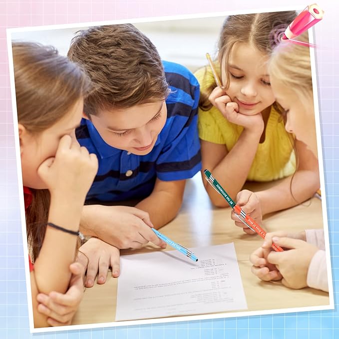 Lounsweer 100 Pieces Inspirational Ballpoint Pens with Motivational Messages, 20 Colors, 1mm Black Ink, Stylus Tip, Fun and Encouraging Gifts for Teachers, Students, Office and School Supplies