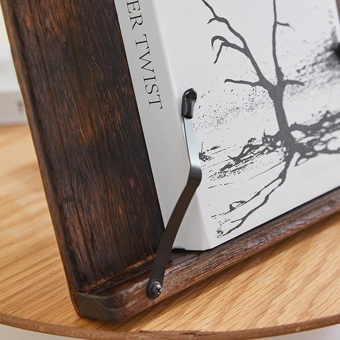 Wooden Book Stand Holder Adjustable,Portable Desktop Organizer for Cookbooks/Tablets,Hands Free Reading Rest with Ergonomic Design, Fits Books & iPads