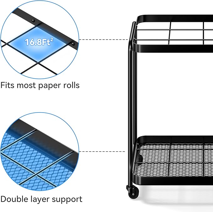 Gift Wrap Storage - Blueprint Holder with Wheels,12 Slots Wrapping Paper Organizer Storage, Sturdy Cart for Organizing Construction Plans, Artwork,Map,Posters in Home/Office/School