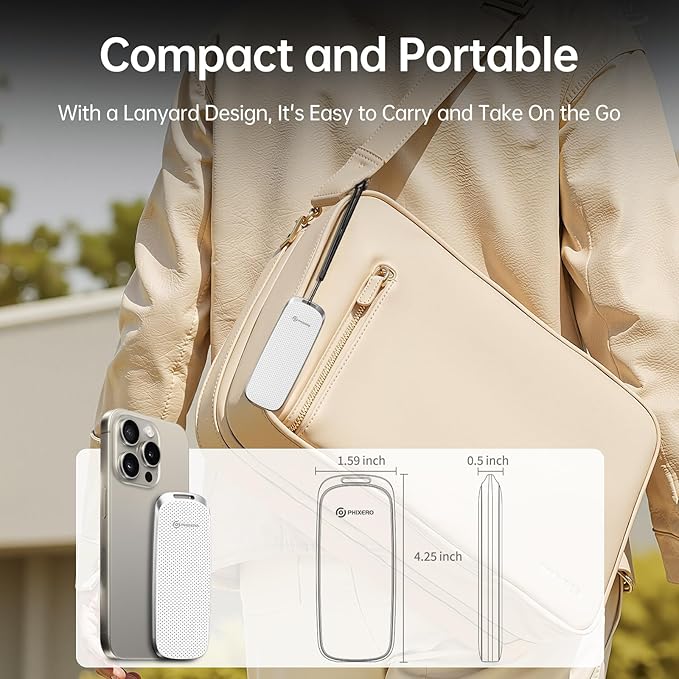 PHIXERO P10PRO External NVMe SSD 2TB, Up to 1050MB/s, USB 3.2 Gen2, Includes 2-in-1 USB C Cable, Portable Hard Drive for iPhone 15+/Android/Windows/Mac, White