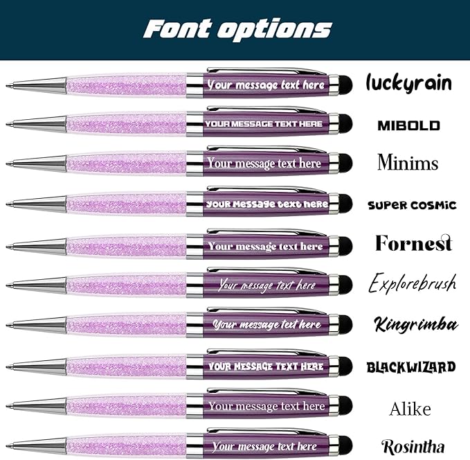 Custom Ballpoint Pens, Personalized Ballpoint Pen with Name, soft-touch Ballpoint Pen, Nice Gift Pen for Christmas, Graduation, Anniversary, Office 12pcs/Pack