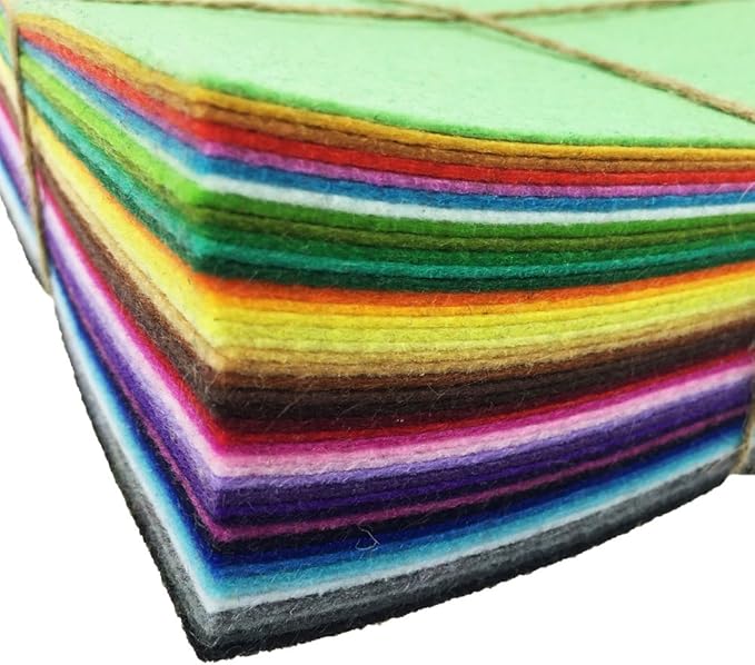 flic-flac 42pcs 12 x 12 inches (30cm*30cm) Felt Fabric Sheet Assorted Color Felt Pack DIY Craft Squares Nonwoven
