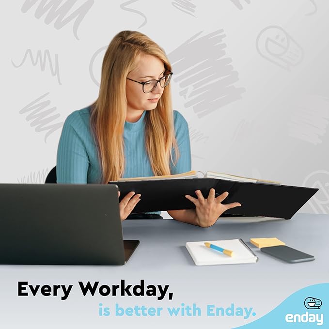 ½ Inch 3 Ring Binder .5 inch Black Clear View Cover with 2 Inside Pockets, Colored School Supplies Office and Home Binders, 6 Pack – by Enday