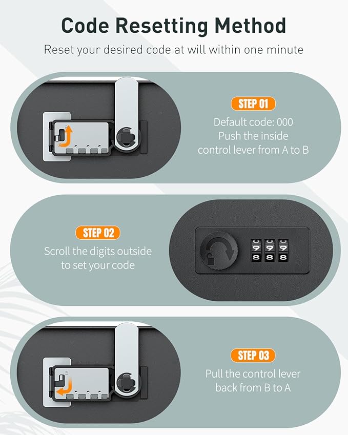 Uniclife Key Drop Box for Outside, Metal Donation Box Collection Box with Combination Lock, Safe Suggestion Box, Wall Mounted Mailbox with Top Slot, Steel Cash Drop Box for Home Office and Business