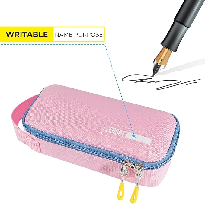 ECHSRT Large Pencil Case, Aesthetic Pen Pouch with Big Capacity, Minimalist Portable Stationery Bag with Handle for Office Organizer Aesthetic Pencil Cases