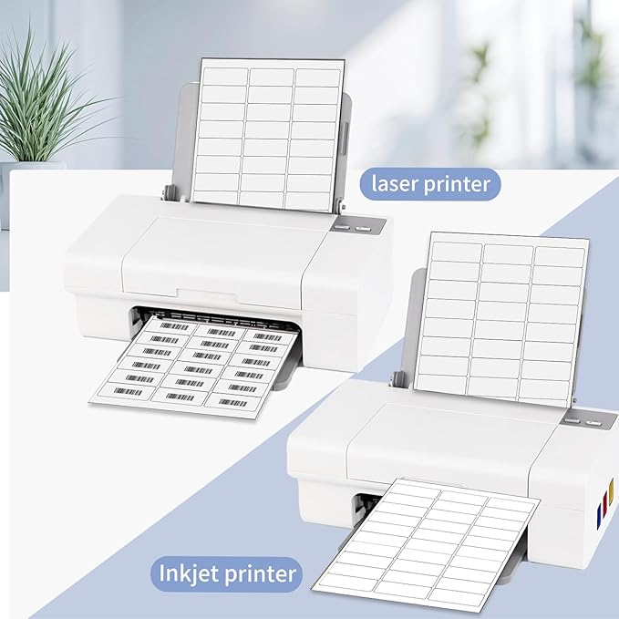 STARLIBOO Transparent Stickers Labels - 1" x 2-5/8" Address Labels Mailing Stickers for Laser/Inkjet Printer 8.5"×11"- 20 Sheet
