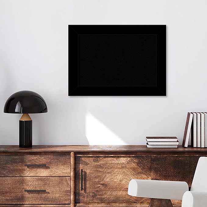 Amanti Art Black Cork Board for Wall, 21x29 Vision Board with Black Wood Frame, Medium Corkboard Office Decor for Home Organization, Casual Corkboard Pinboard to Display Items for Home Organization
