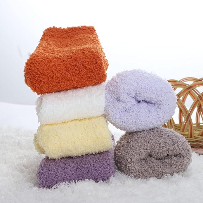 Womens Fuzzy Socks Microfiber Soft Cozy Warm Slipper Sleeping Winter Sock Fluffy Cabin Plush Stocking Stuffers