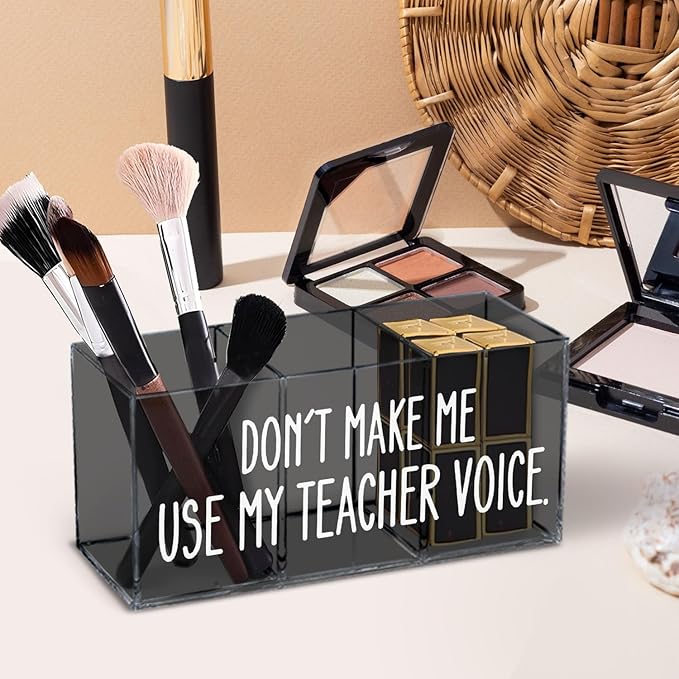 Teacher Pencil Holder, Funny Teacher Gifts Pen Holder for Desk, Gifts for Teacher Professor Mentors, Teacher Gifts Acrylic Pen Pencil Holder Organizer for Office Desk Accessories