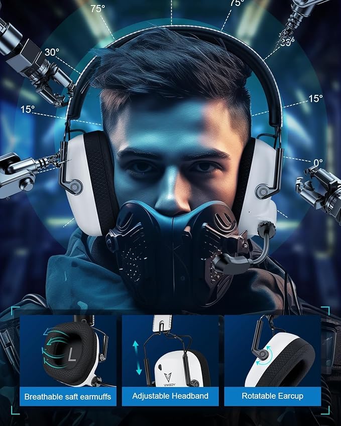 Wireless Gaming Headset for PS5, PC, PS4, Mac, Switch, 2.4GHz Low Latency USB Dongle, Bluetooth 5.4 Headset with Noise Cancelling Mic, 50mm 3D Audio Driver, RGB Lights, 50H Battery(White)