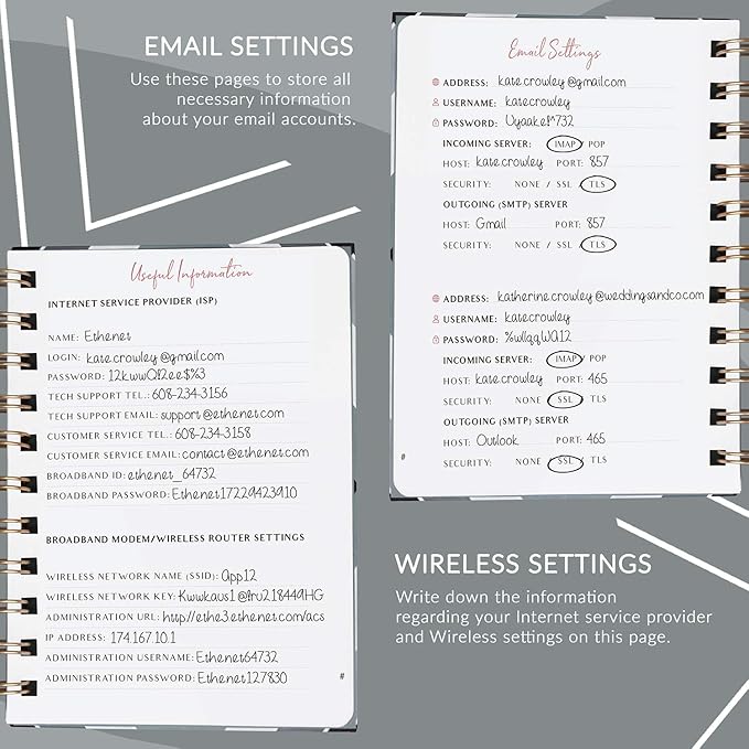 PLANBERRY Password Book Premium – Small Internet Address Organizer with A-Z Tabs – Pocket Website Password Keeper with Alphabetical Tabs – 4.7x5.7″, Hardcover (Emerald)