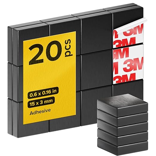 X-bet MAGNET Strong Magnets for Crafts with Adhesive Backing 0.6 inch 20pcs