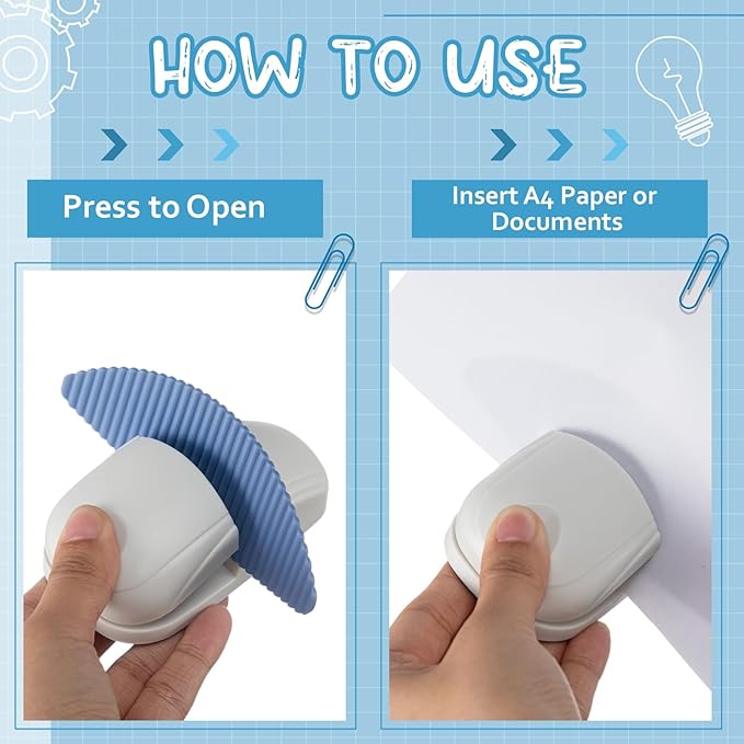 Faccito 3 Pcs Paper Holder Stand for Typing Non-Slip Mat Desktop Folder Document Holder with Anti-Slip Pads Portable Copy Stand Desktop Clamp for A4 Paper Office Reading (White,Blue,Red)