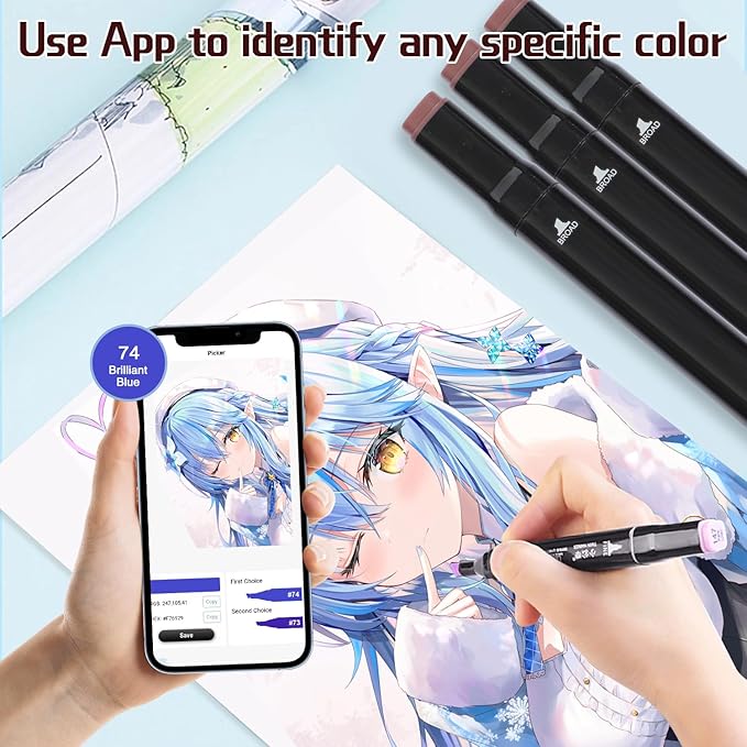 168 Colors Alcohol Markers, Art Markers for Artists with Coloring App, Dual Tip Marker for Adult Painting Sketching Drawing with Travel Case Great Gift Idea