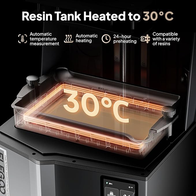 ELEGOO Saturn 4 Ultra 16K Resin 3D Printer MSLA, Smart Tank Heater, High Printing Speed to 150mm/h, AI Camera with Light, Built-in Wi-Fi, Large Print Size 211.68×118.37×220mm³