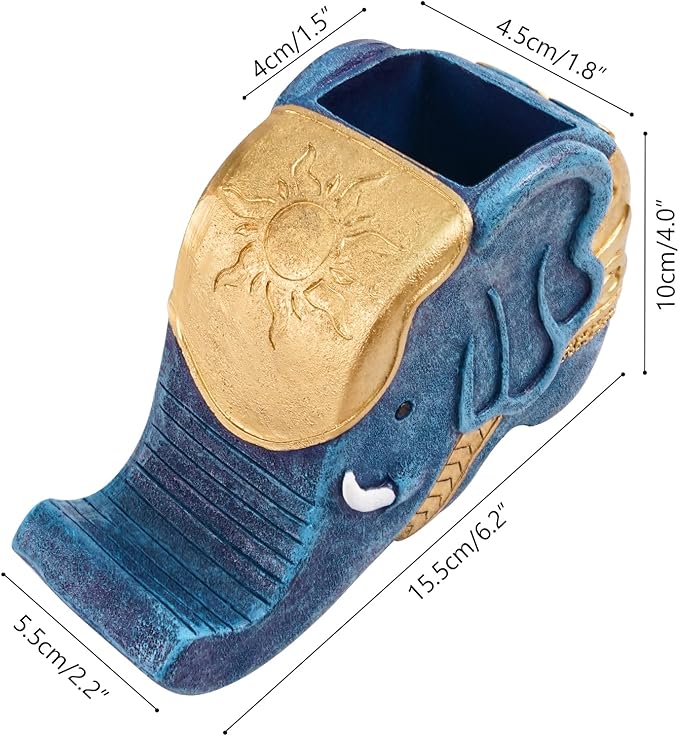 MOKANI Elephant Pencil Holder with Phone Stand, Elephant Gifts for Women Multifunctional Pen Holder Office Desk Organizer Desk Accessories Desk Decor Decorations Thanksgiving Christmas Gifts