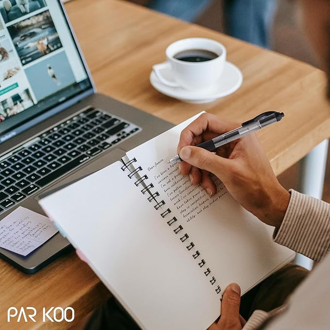 ParKoo Black Gel Pens, 70 Pack Quick Dry Retractable Medium Point 0.7mm Rollerball Gel Ink Pens Smooth Writing with Comfort Grip for School Office Home