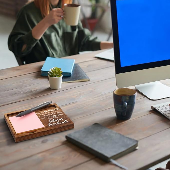 Administrative Assistant Appreciation Gifts, Thank You Gifts for Administrative Assistant, Admin Assistant Gifts for Women, Men, Administration Gifts Self-Stick Note Pad Holders ZSS9