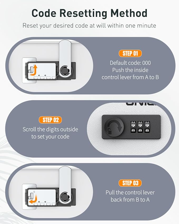 Uniclife Key Drop Box for Outside, Metal Donation Boxes White Collection Box with Combination Lock, Safe Suggestion Boxes, Wall Mounted Mailbox with Top Slot, Steel Cash Drop Boxes